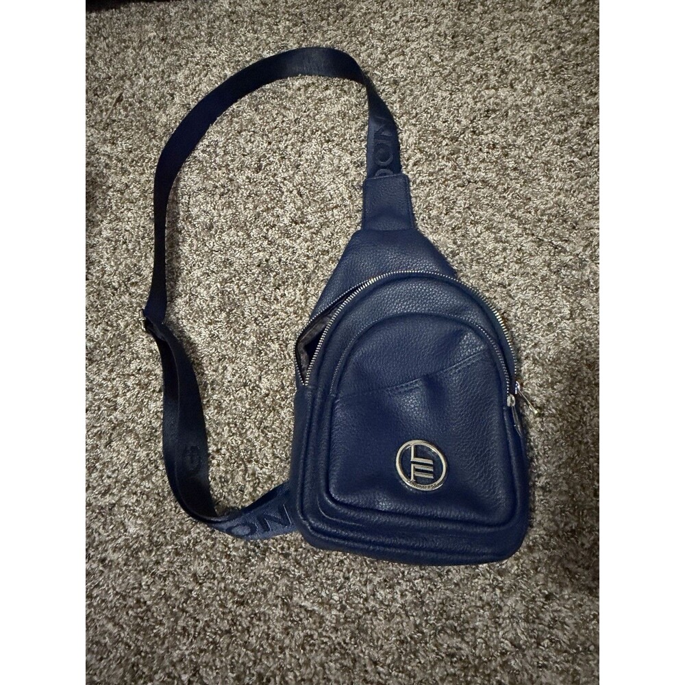 London Fog Navy Blue Sling Crossbody Chest Bag Adjustable Strap
